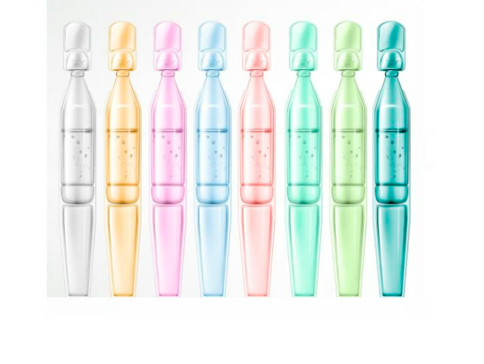 Single-dose ampoule format and color reference